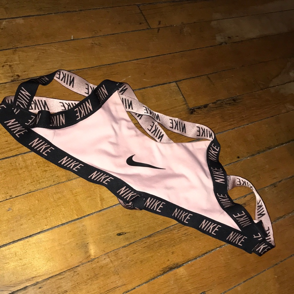 Nike Blush‎ Pink Sports Bra with Black Accents